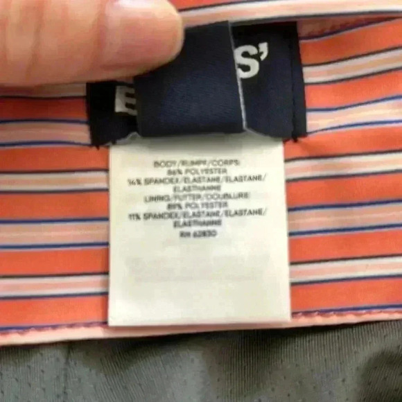 NWOT Men's Lands End Lined 7" Hybrid Swim Shorts Trunks Orange Stripe‎  M 32-34 - Picture 5 of 11